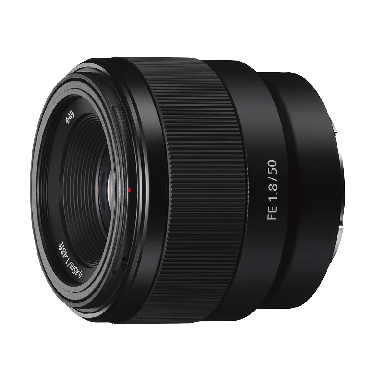 Sony FE 50mm f1.8 Prime Lens side angle