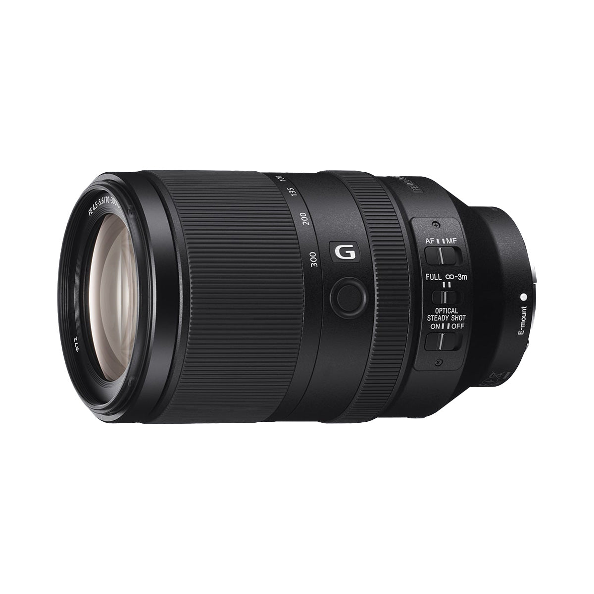 Sony FE 70-300mm f4.5-5.6 G OSS Lens side angle