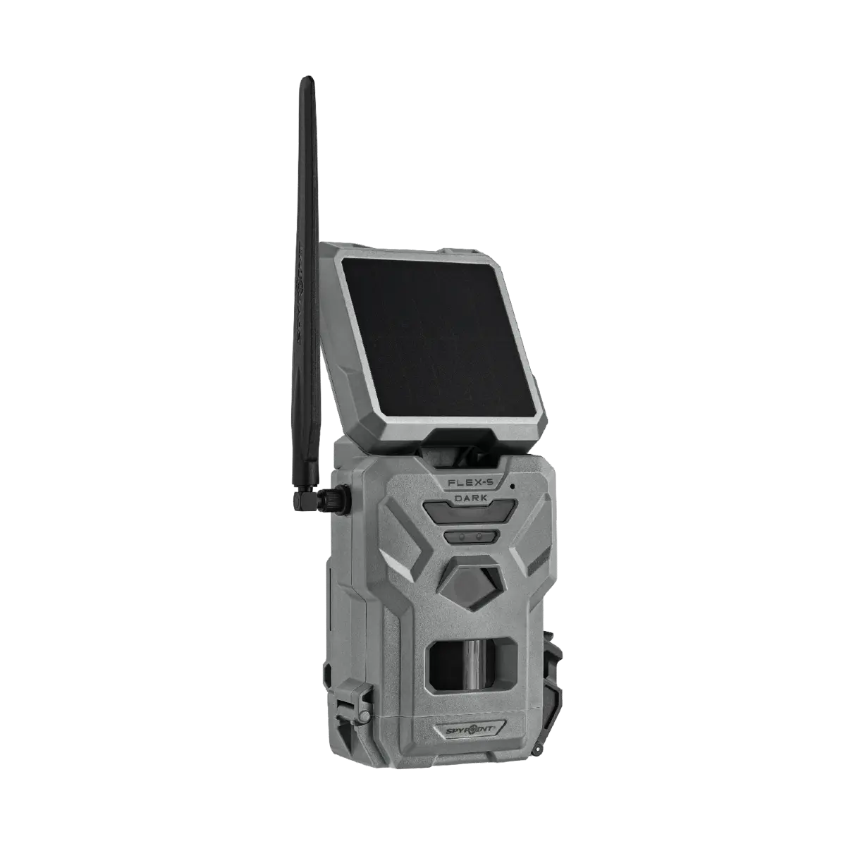 Spypoint Flex-S-Dark solar trail camera side angle