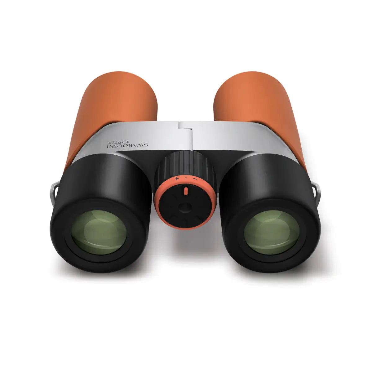 Binoculars with brown and black design on a white background