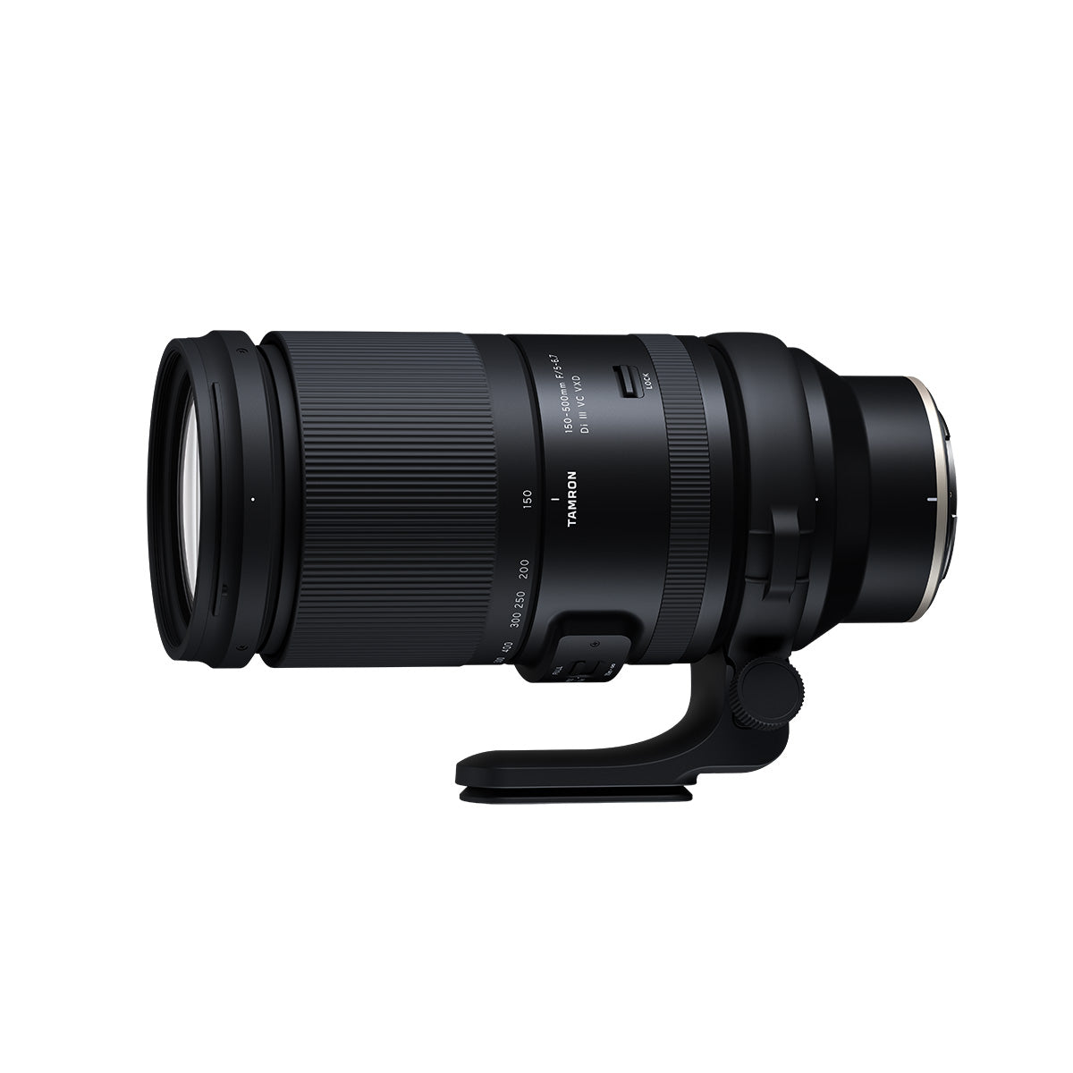 Tamron 150-500mm F5-6.7 Di III VC VXD Lens for Nikon Z mount cameras, showing the side profile with the lens extended.