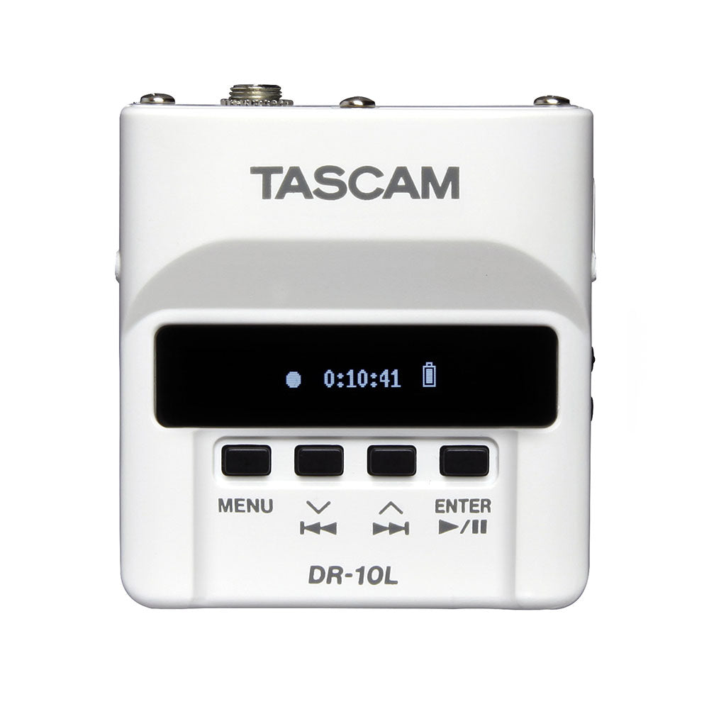 Tascam DR-10L Digital Audio Recorder with Lavalier Microphone - White