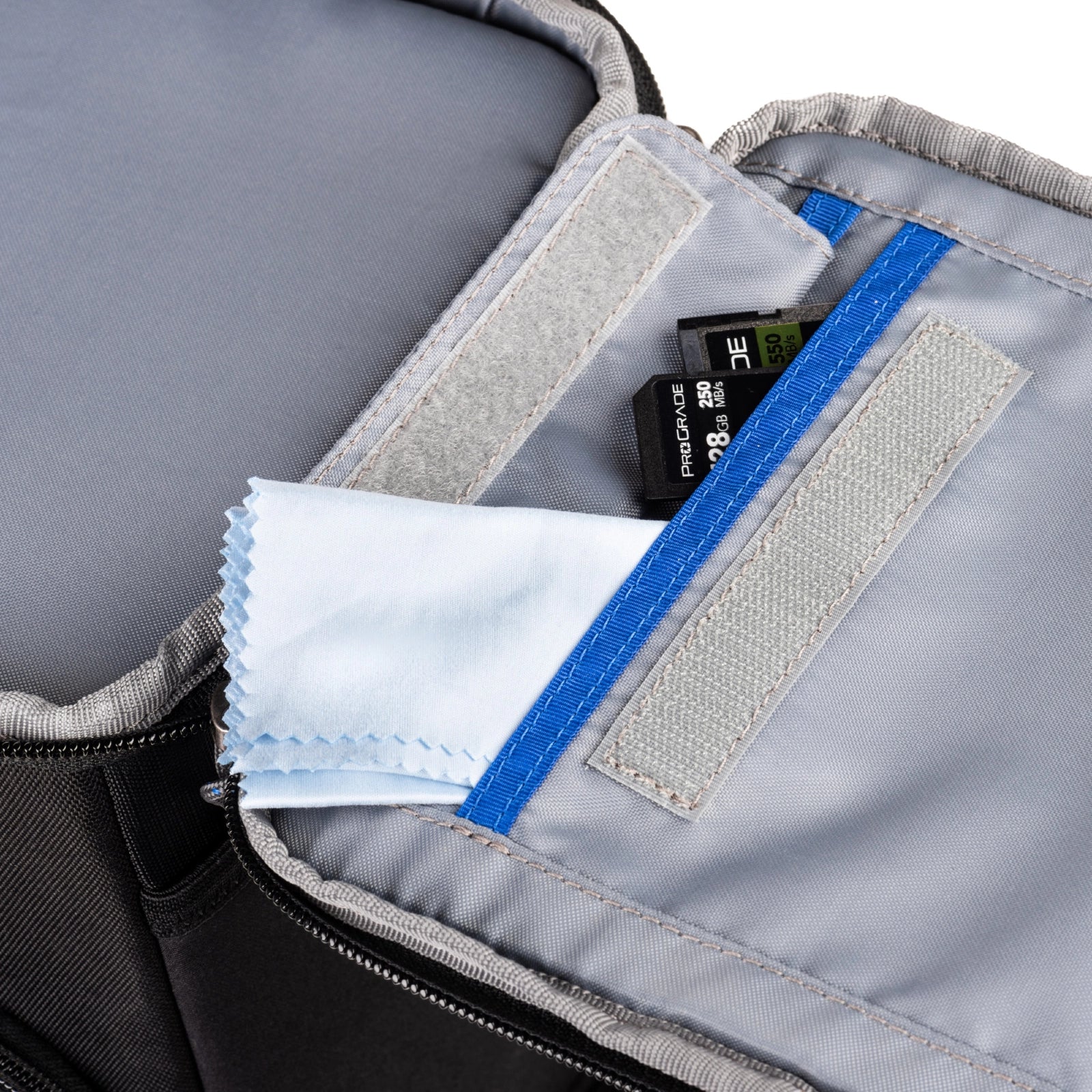 Think Tank Digital Holster 150 Lens Case close up of top inside pocket