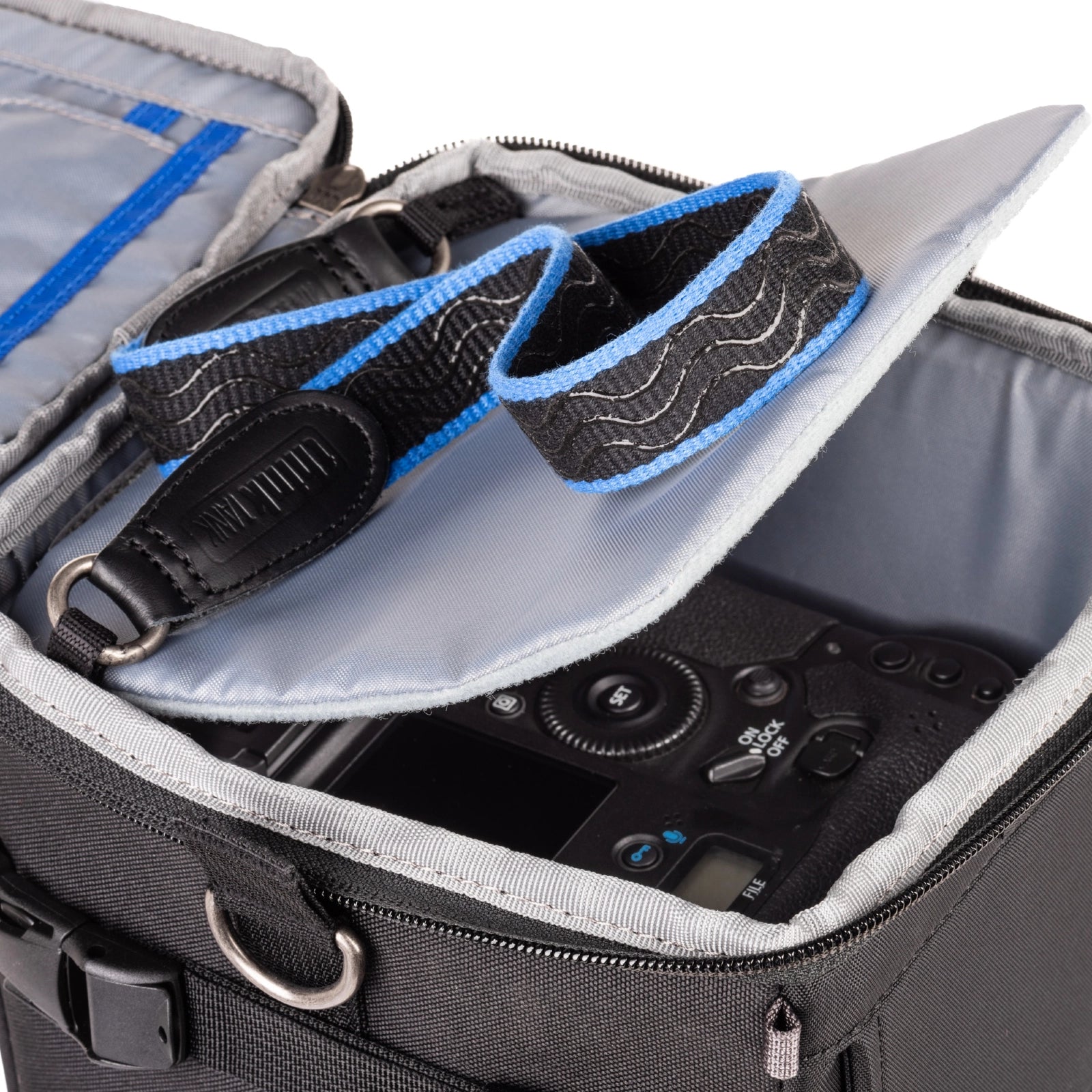 Think Tank Digital Holster 150 Lens Case close up of inside pocket