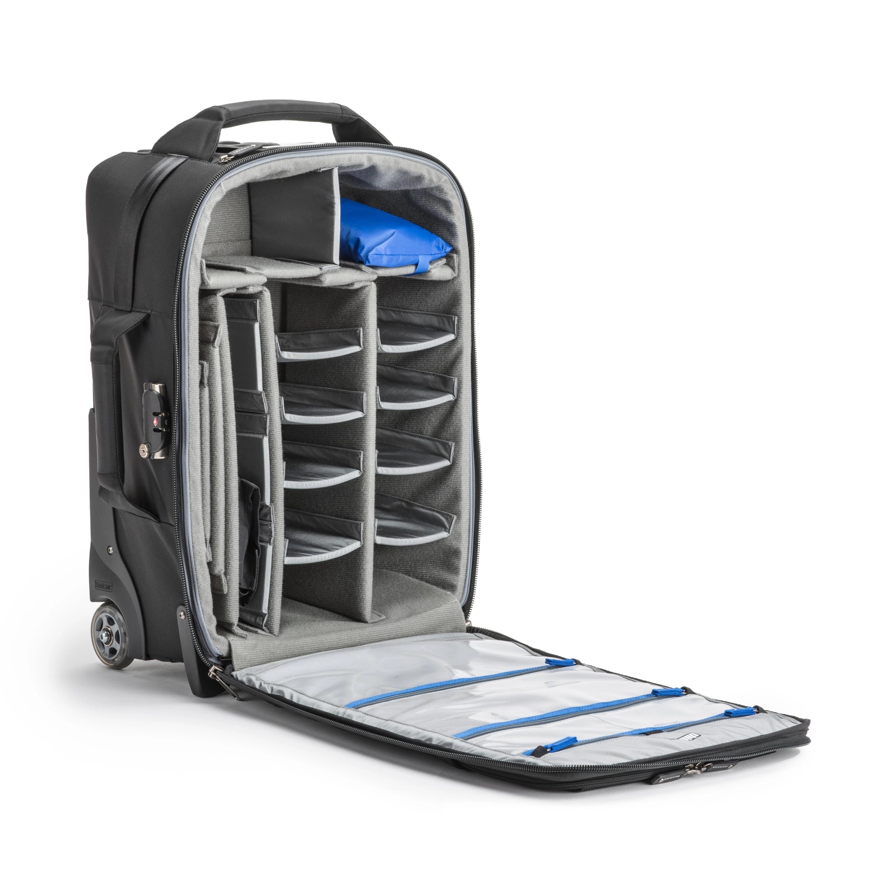 Think Tank Photo Airport Security V3.0 front angle of inside roller case