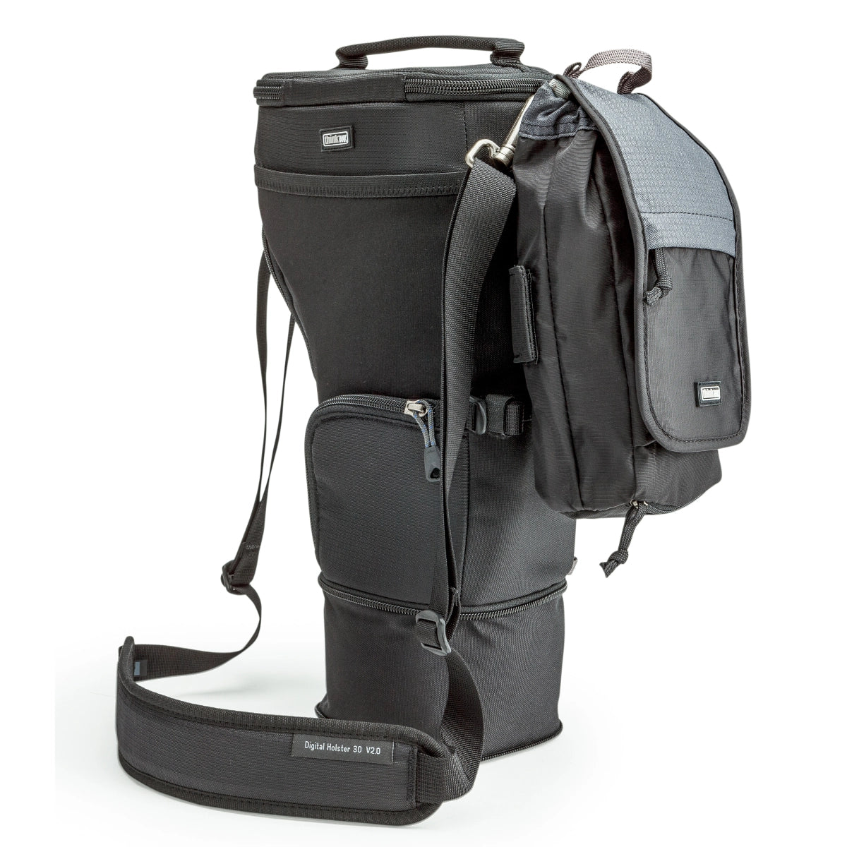 Think Tank Photo Digital Holster 30 V2.0 side angle with holster accessory attached