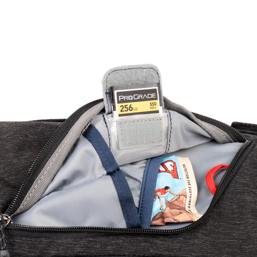 Think Tank Photo Urban Access 8 close up of side sd card pocket