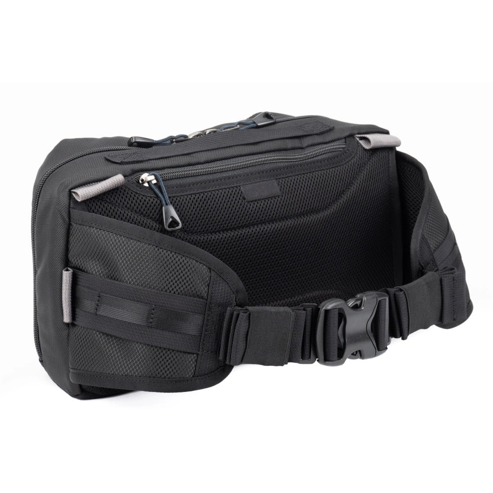 Think Tank PressPass 10 back angle with waist strap attached