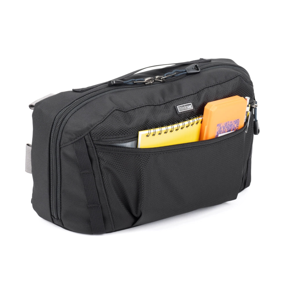 Think Tank PressPass 10 front angle of front pocket