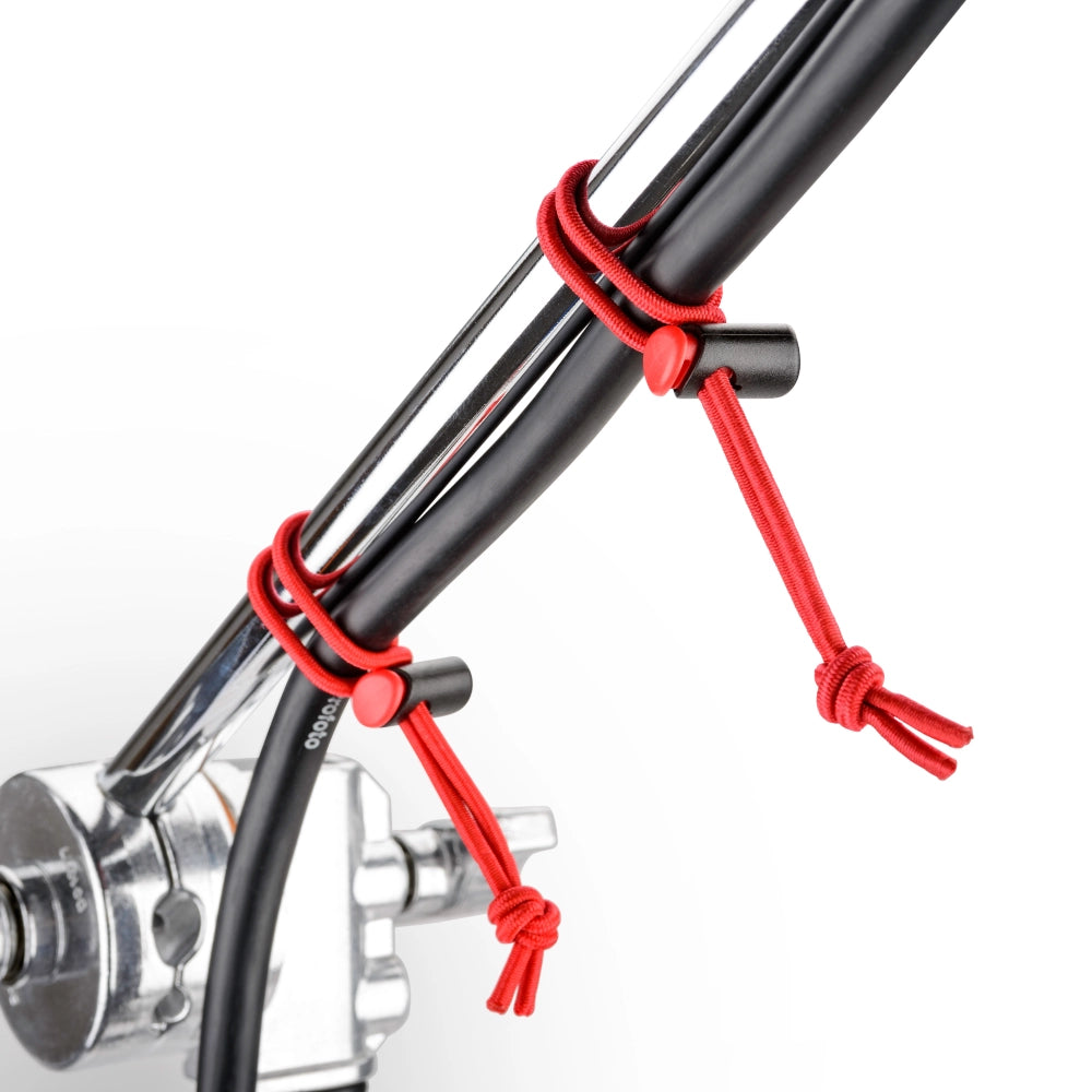 Think Tank Red Whips V2 on microphone stand