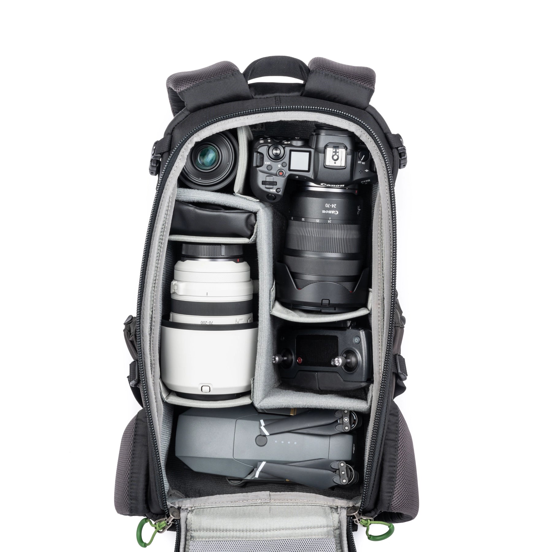 ThinkTank BackLight™ 18L Photo Daypack - Woodland Green back angle of bag interior