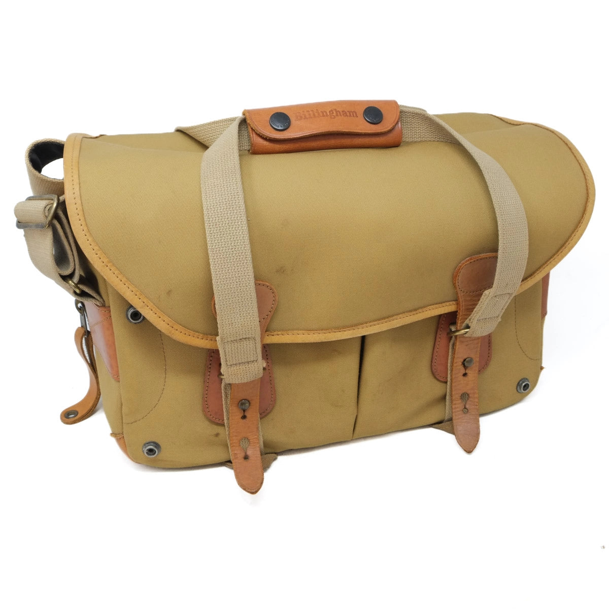 Used Billingham 335 Shoulder Camera bag in KHAKI TAN - front angle