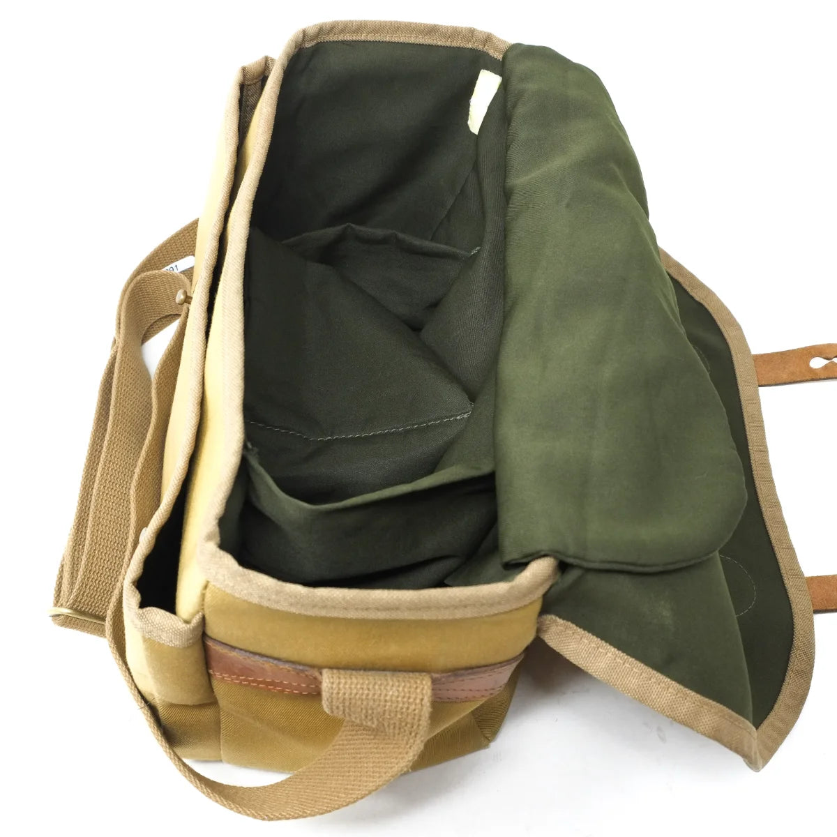 Used Billingham F4.5 shoulder bag in Khaki Tan - top angle