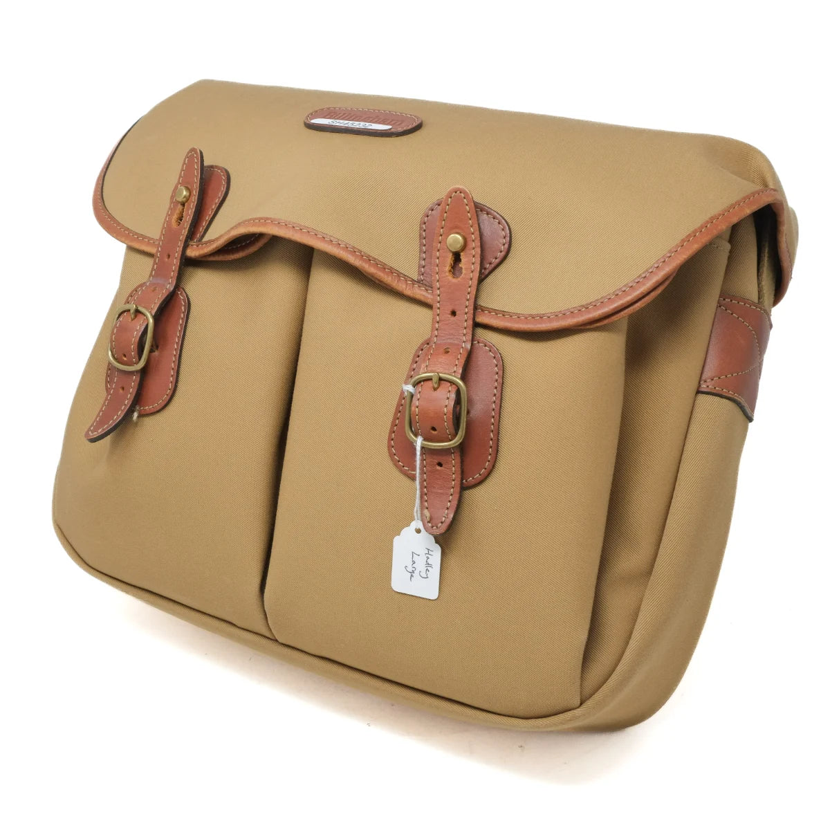Used Billingham Hadley Large Shoulder Camera Bag in Khaki/Tan Canvas - front angle