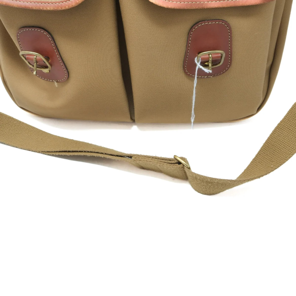 Used Billingham Hadley Large Shoulder Camera Bag in Khaki/Tan Canvas - strap