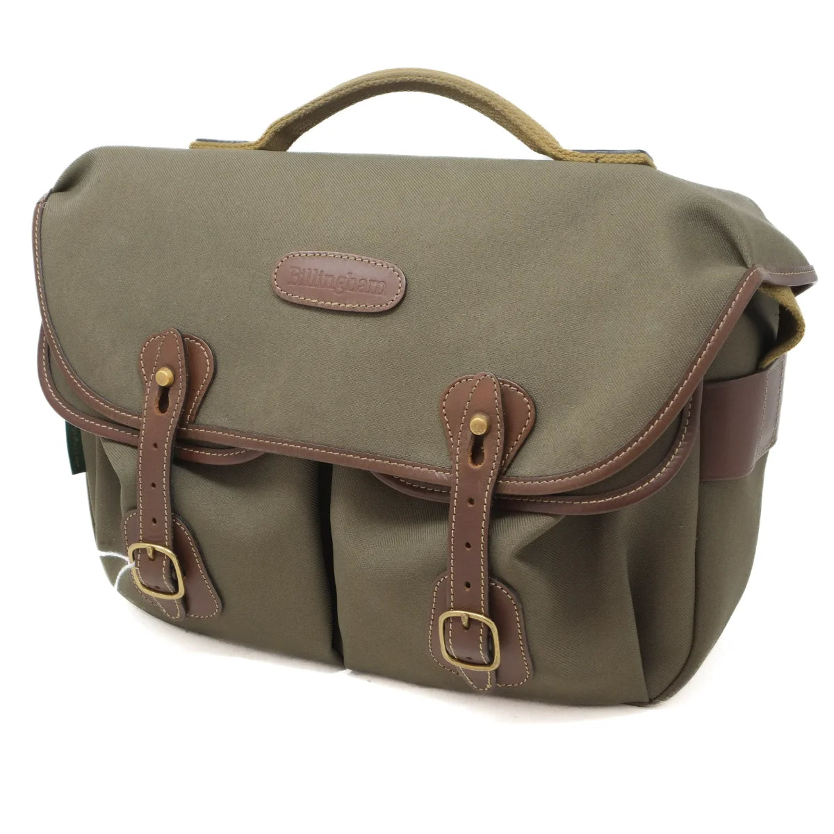 Used Billingham Hadley Pro in Sage/Chocolate Fibrenyte - front angle