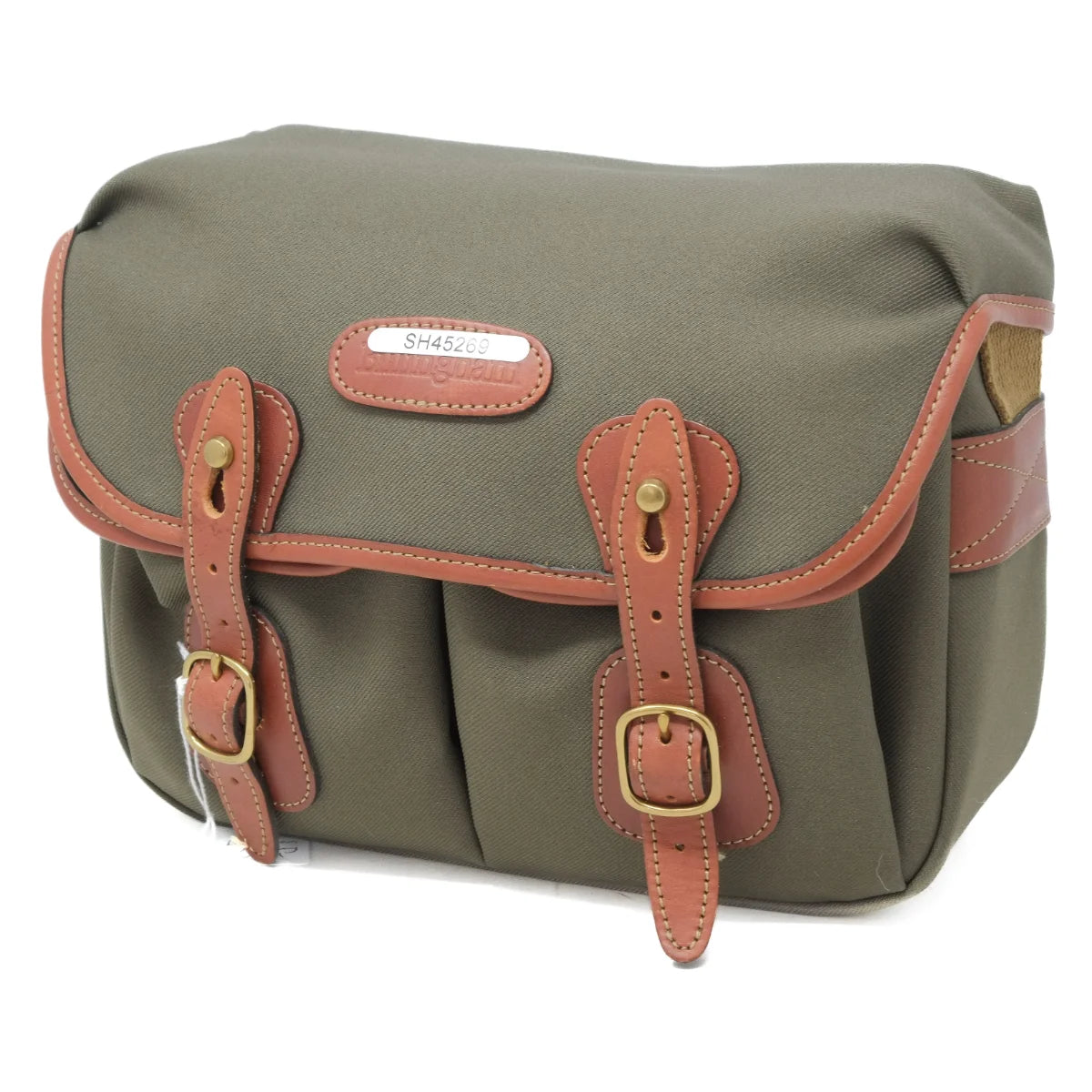 Used Billingham Hadley Small in Sage/Tan Fibrenyte camera bag - front angle