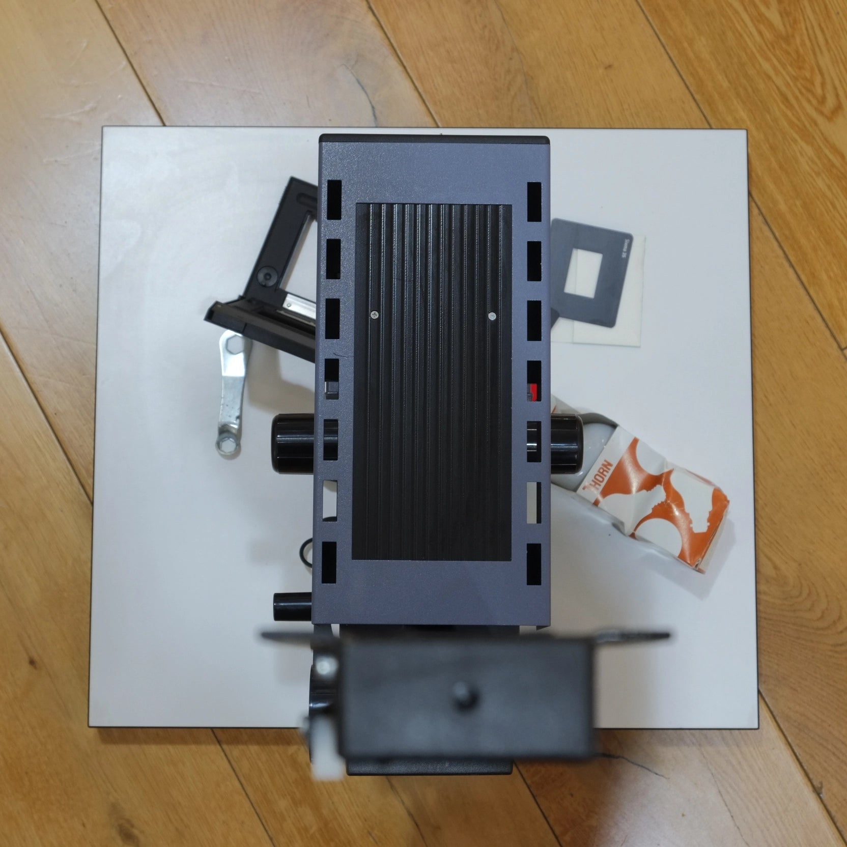Used Boxed Durst M670 Black and white Enlarger Barely used - top angle