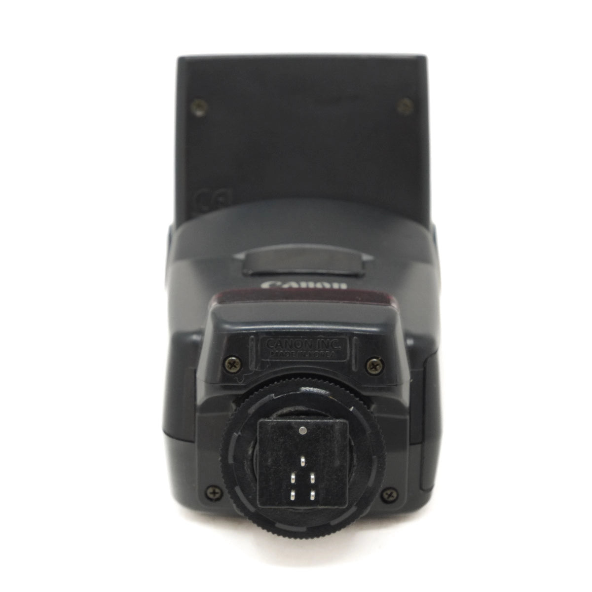 Canon camera flash on a white background