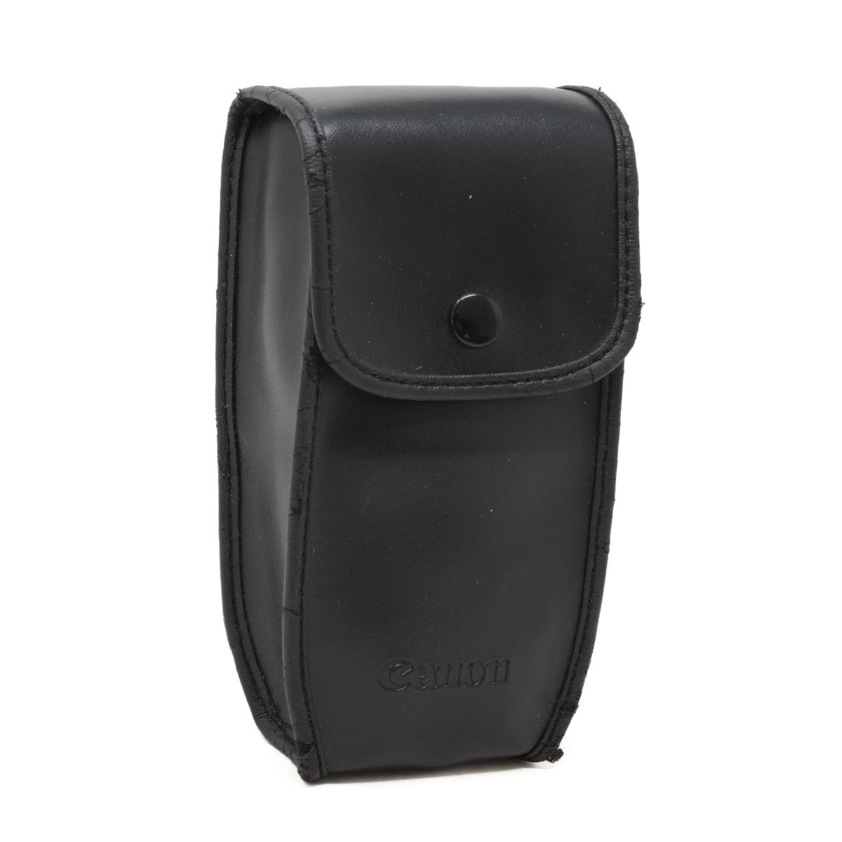 Black leather case with a visible brand logo on a white background