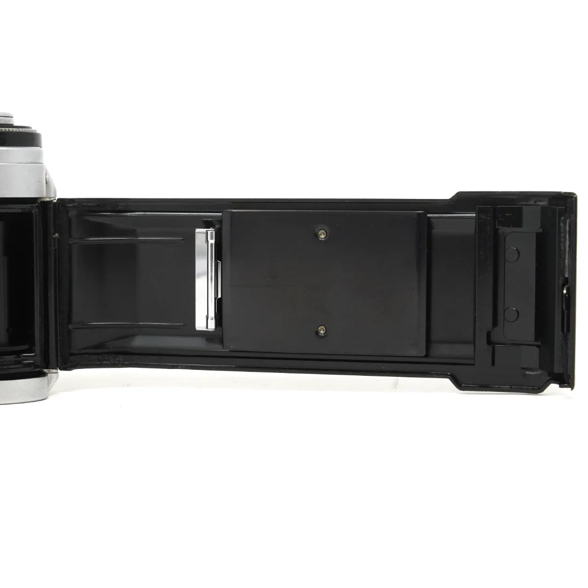 Used Canon AE-1 film camera body - inside angle