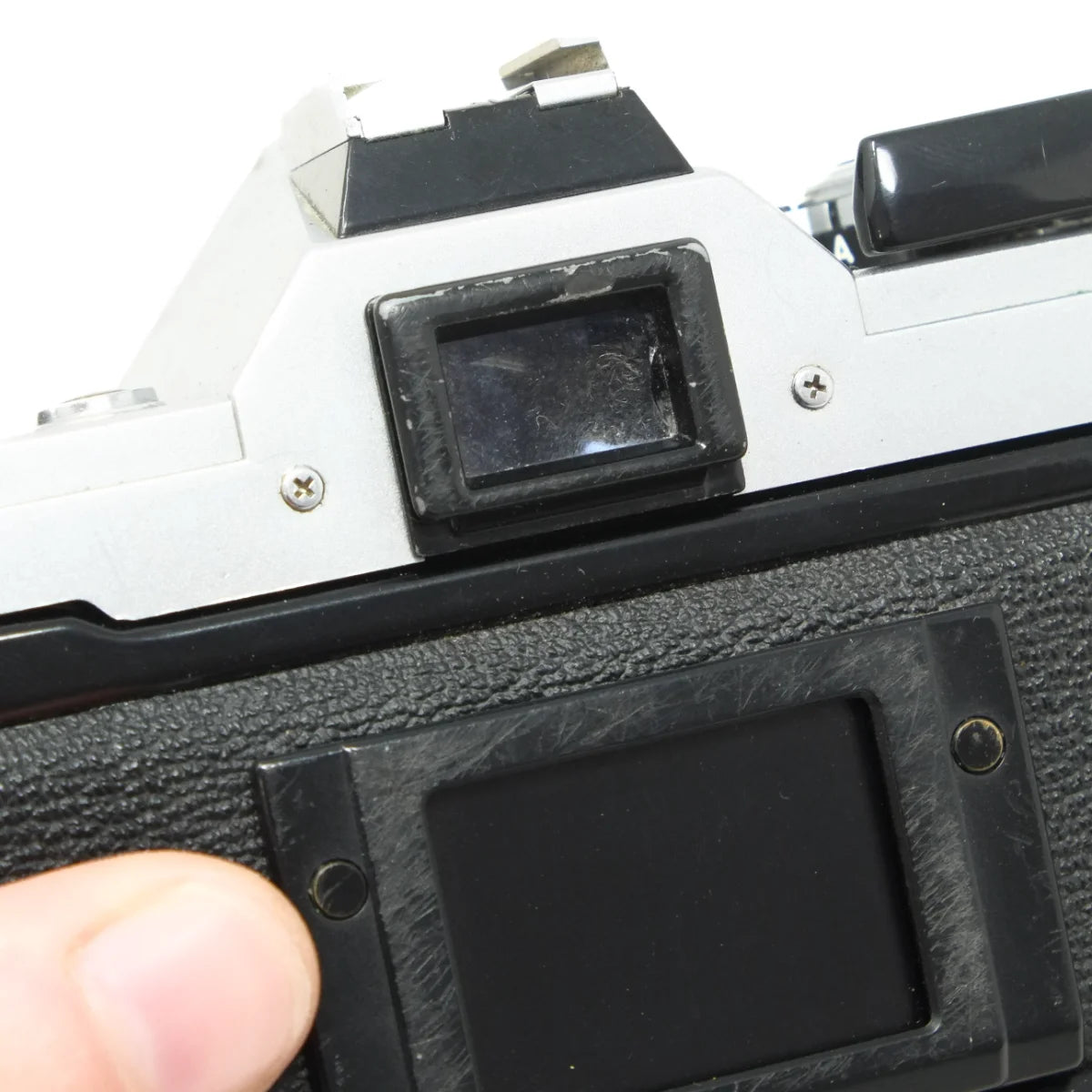 Used Canon AE-1 film camera body - back angle