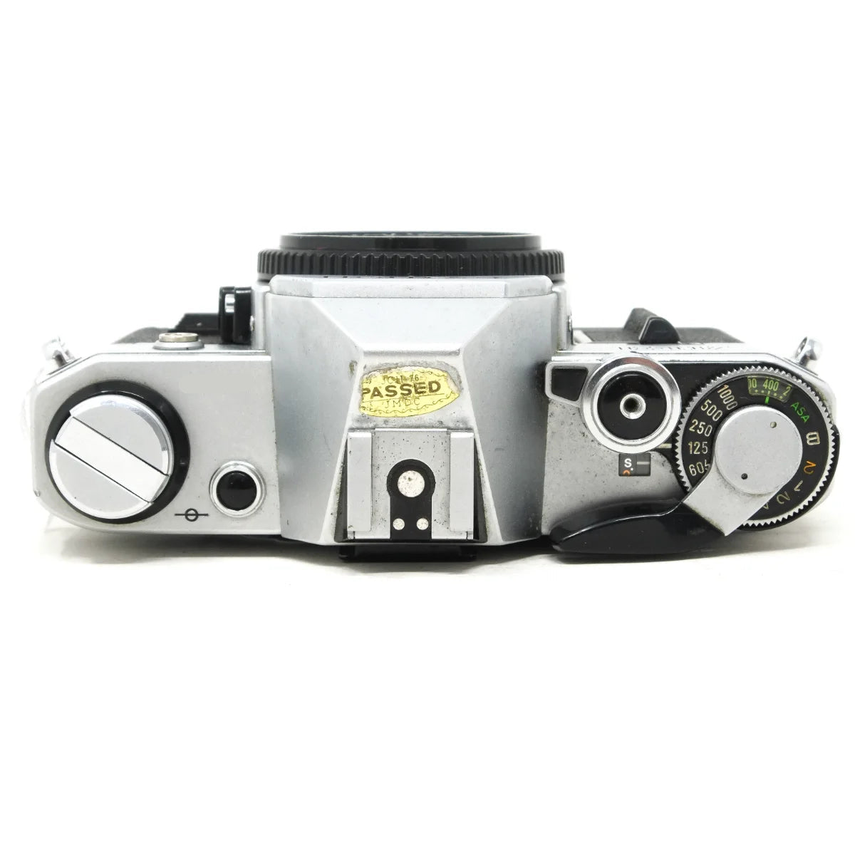 Used Canon AE-1 film camera body - top angle