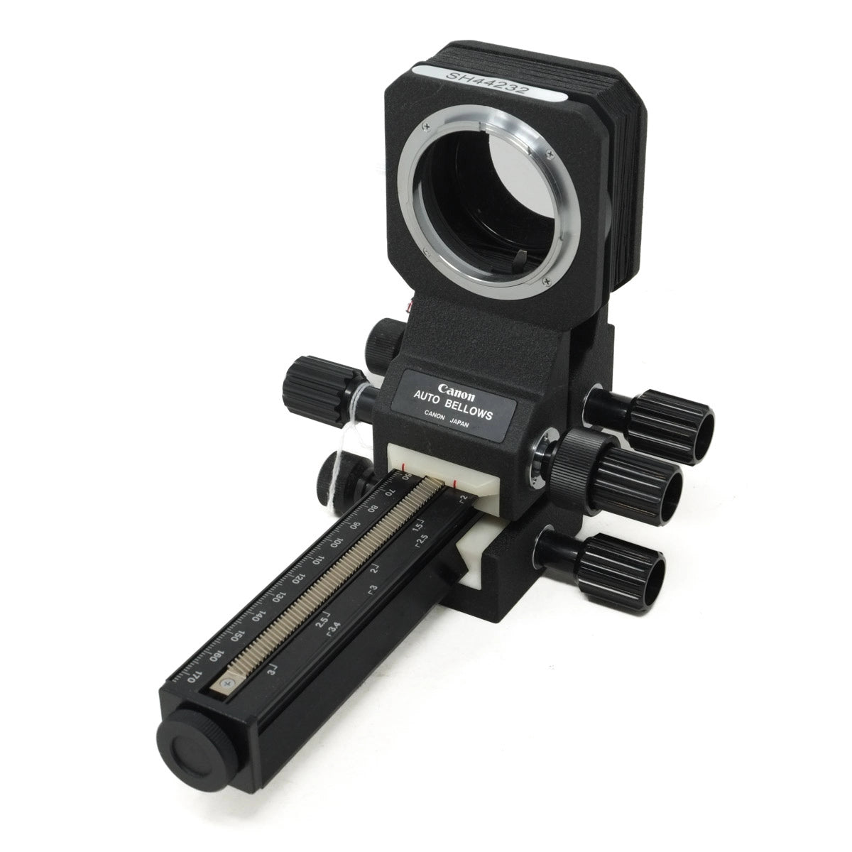 Used Canon Auto Bellows & Canon twin cable release FD - auto bellow front angle