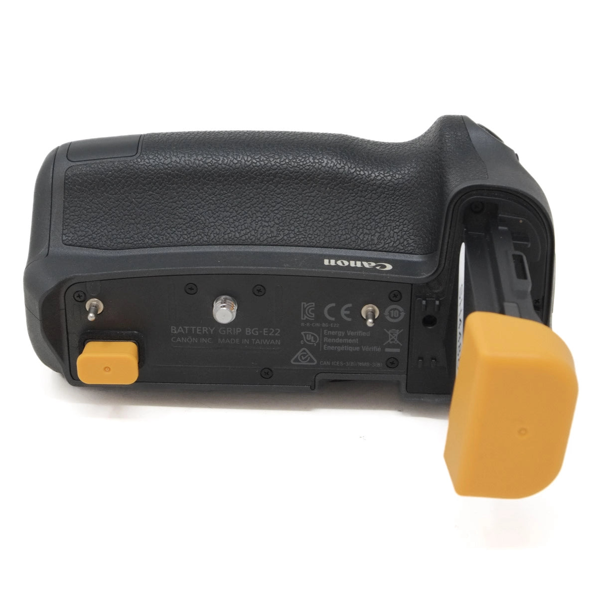 Used Canon BG-E22 battery Grip with PD-E1 charger - top angle