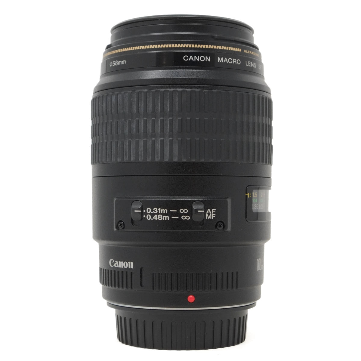 Canon camera lens on a white background