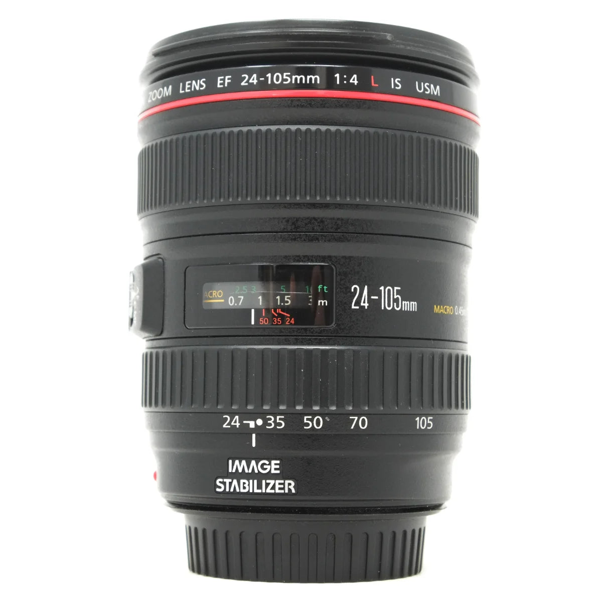 Used Canon EF 24-105mm F4 L IS USM Lens - front angle
