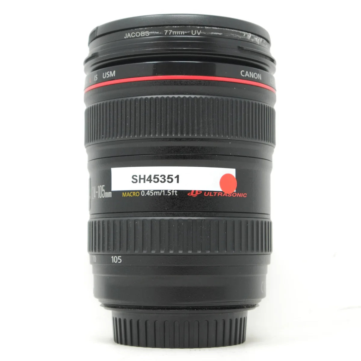 Used Canon EF 24-105mm F4 L IS USM Lens - side angle