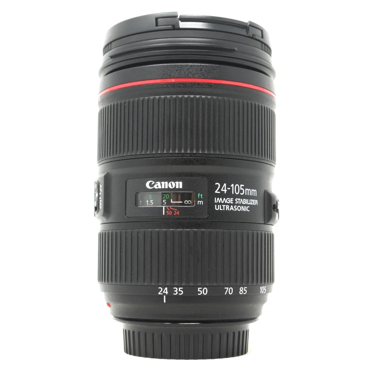 Used Canon EF 24-105mm F4 L IS II USM lens - front angle