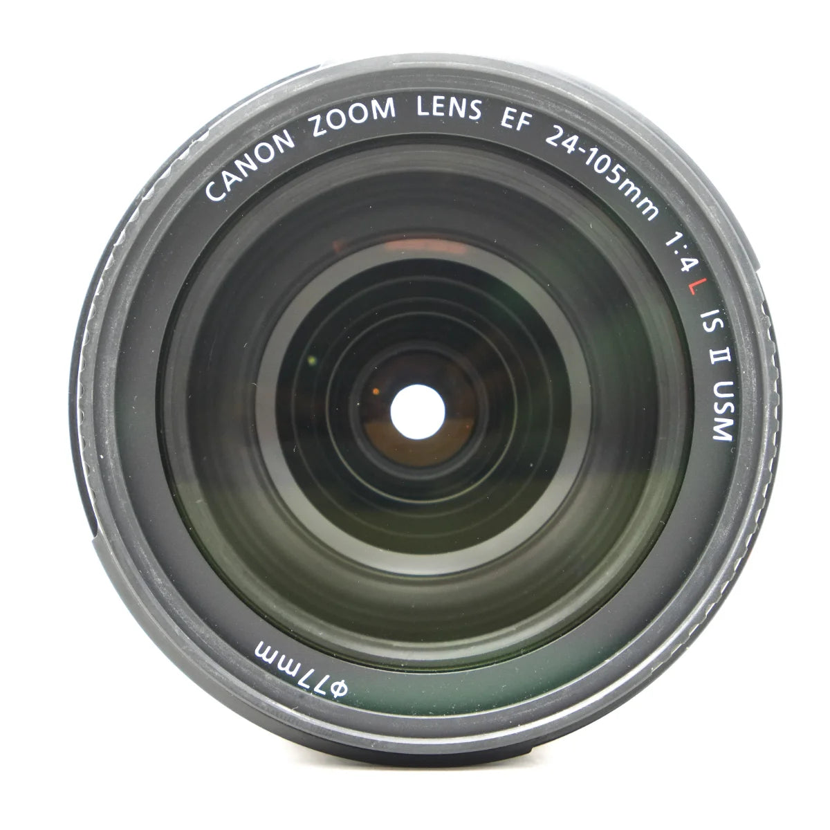 Used Canon EF 24-105mm F4 L IS II USM lens - top angle