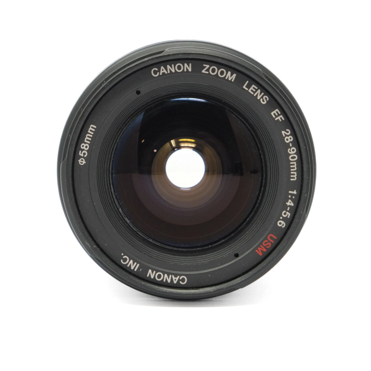 Canon zoom lens on a white background