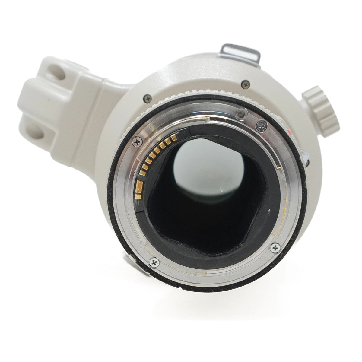 Camera lens mount on a white background