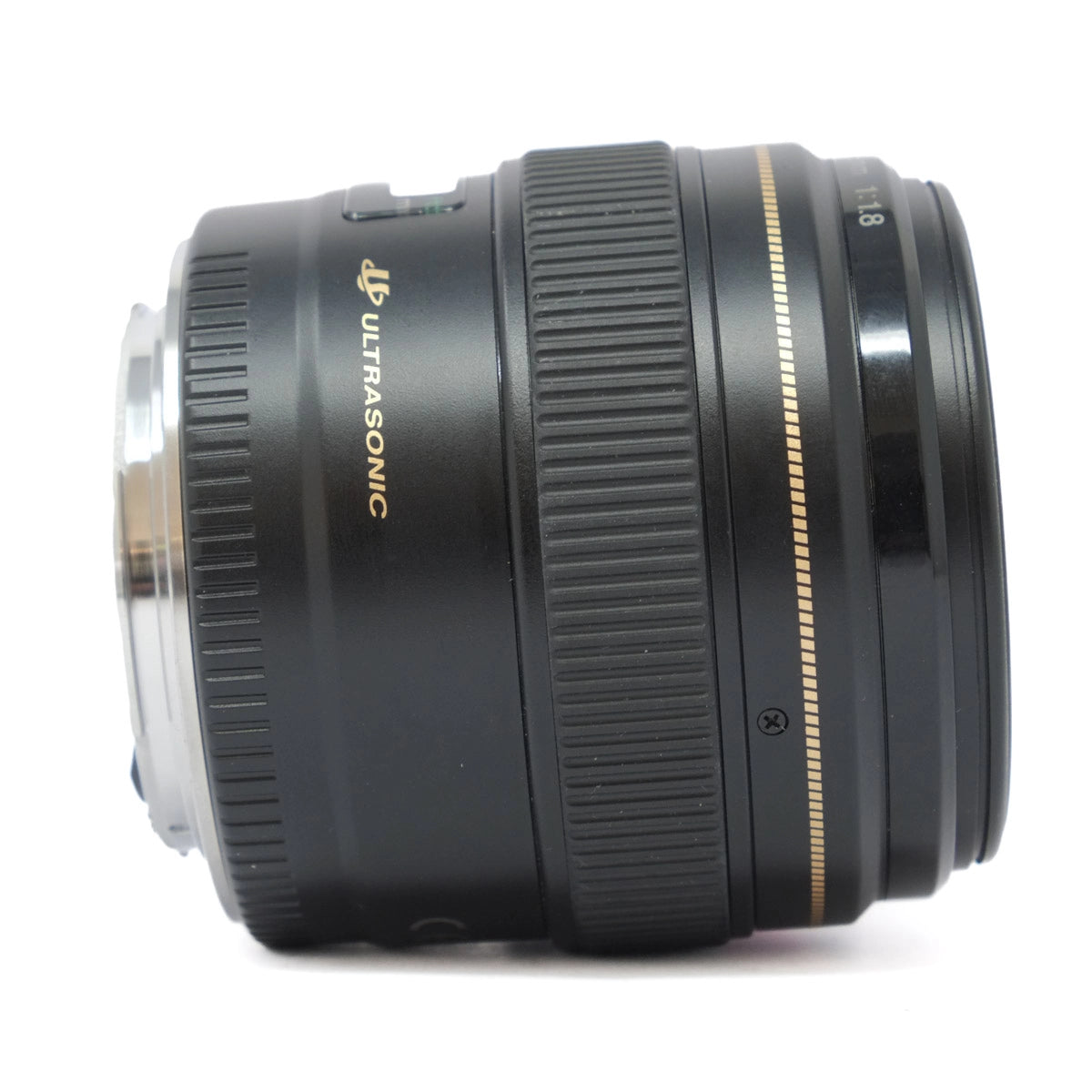 Camera lens with 'ULTRASONIC' branding on a white background