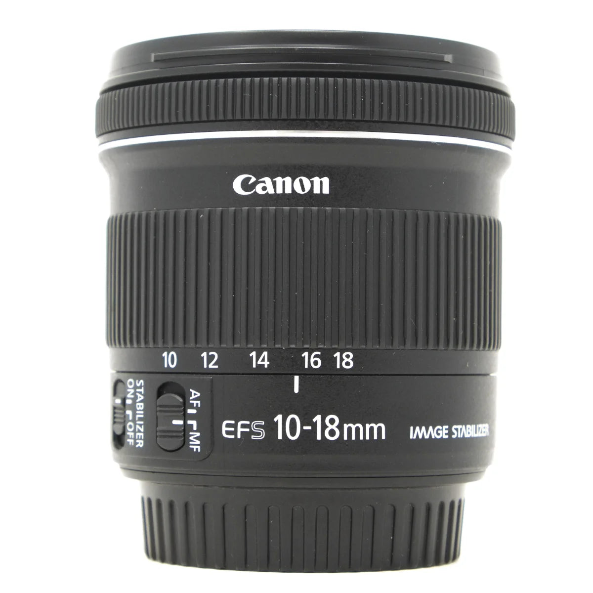Used Canon EF-S 10-18mm F4-5.6 IS STM Lens - front angle