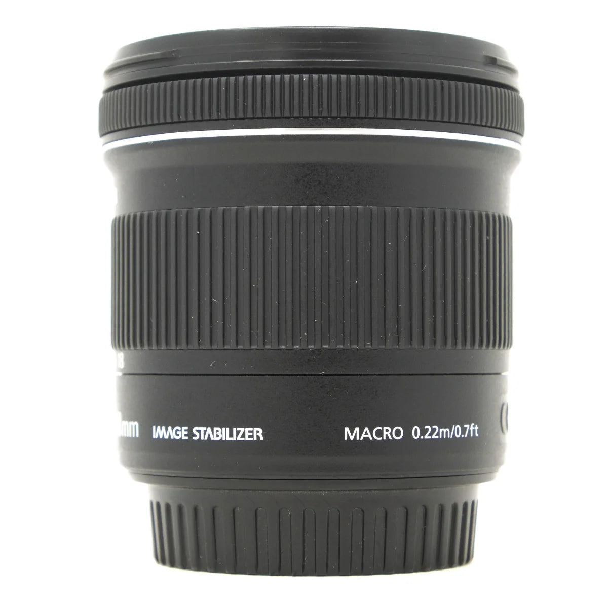Used Canon EF-S 10-18mm F4-5.6 IS STM Lens - side angle