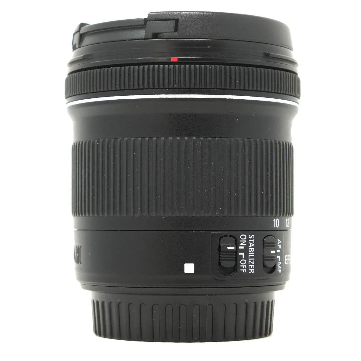 Used Canon EF-S 10-18mm Wide Angle lens - side angle