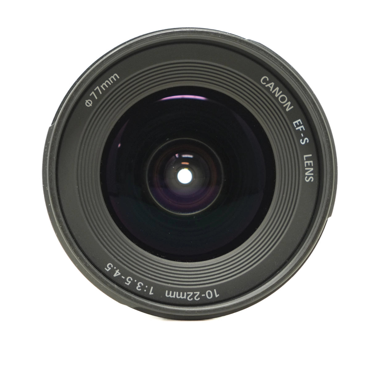 Canon EF-S lens on a white background
