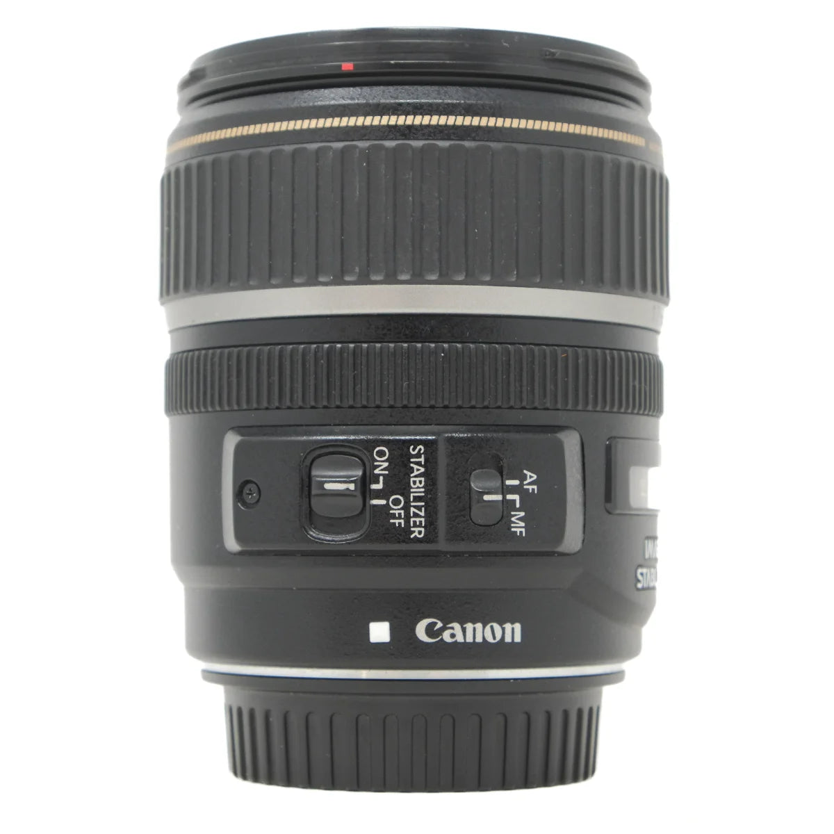 Used Canon EF-S 17-85mm F4-5.6 IS USM lens - side angle
