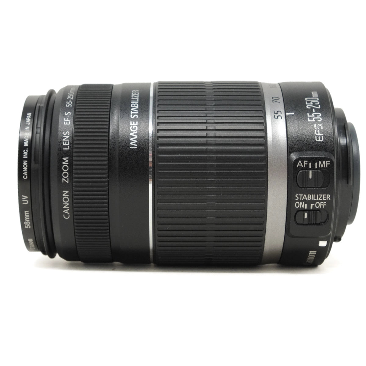 Canon camera lens on a white background