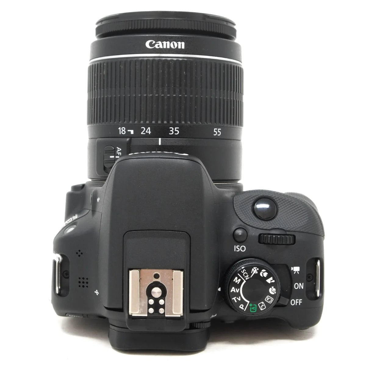 Used Canon EOS 100D + 18-55mm IS - top angle