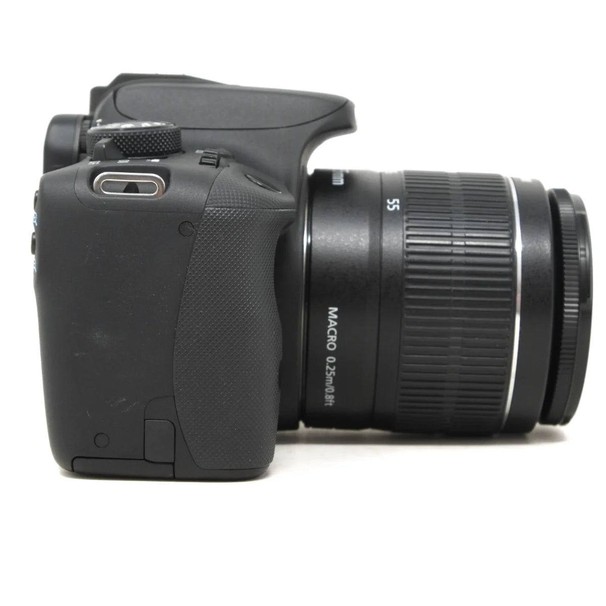 Used Canon EOS 100D + 18-55mm IS - side angle