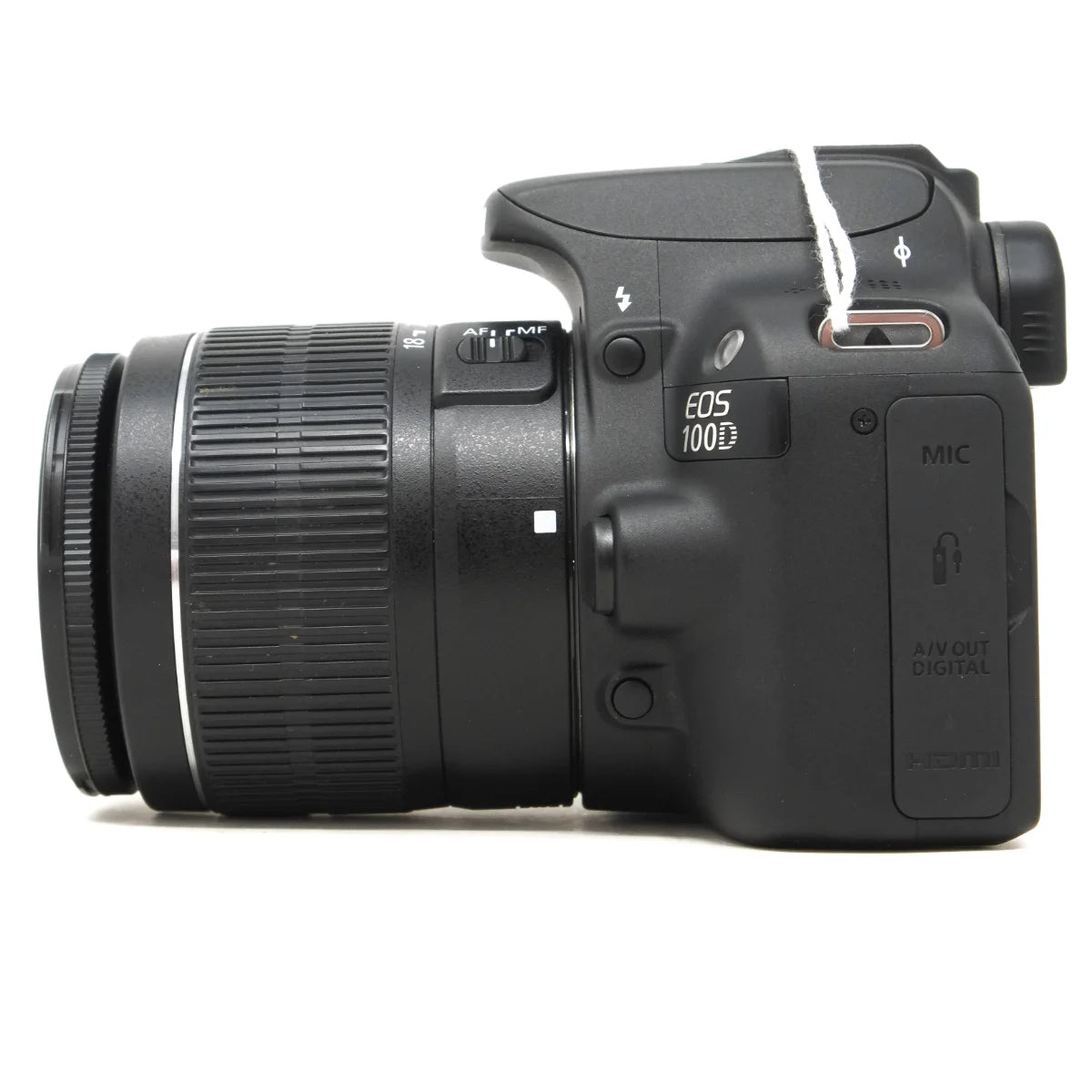Used Canon EOS 100D + 18-55mm IS - side angle