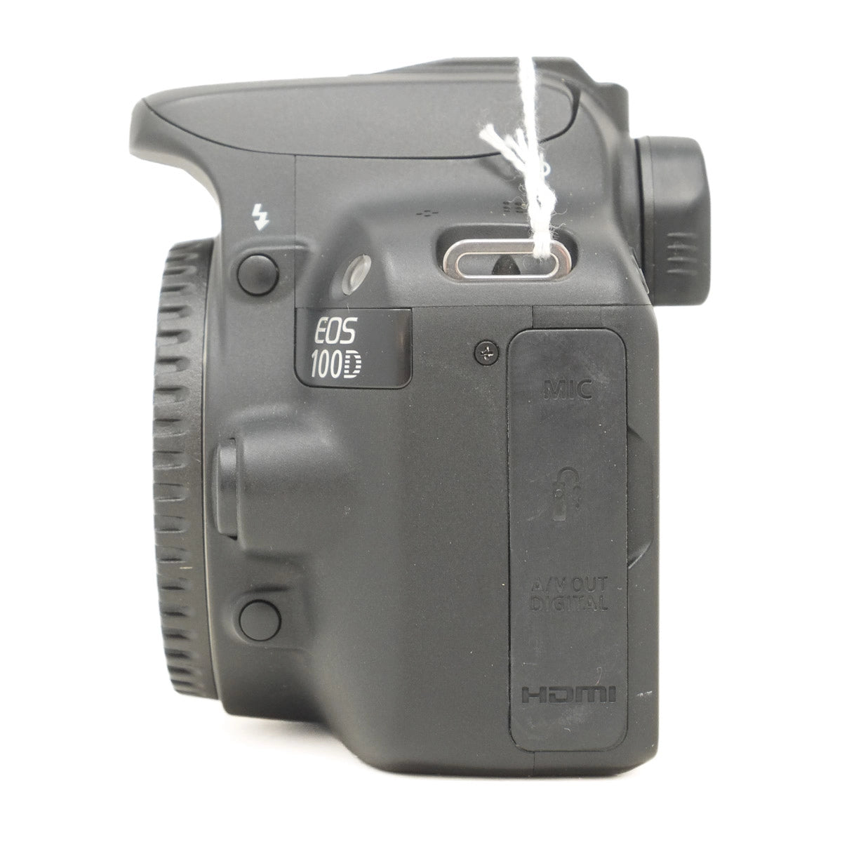 Canon EOS 100D camera on a white background