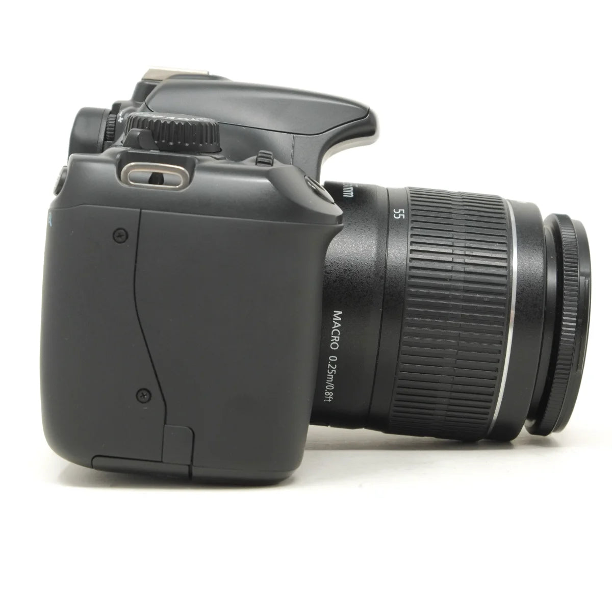 Used Canon EOS 1100D DSLR with 18-55mm lens - side angle