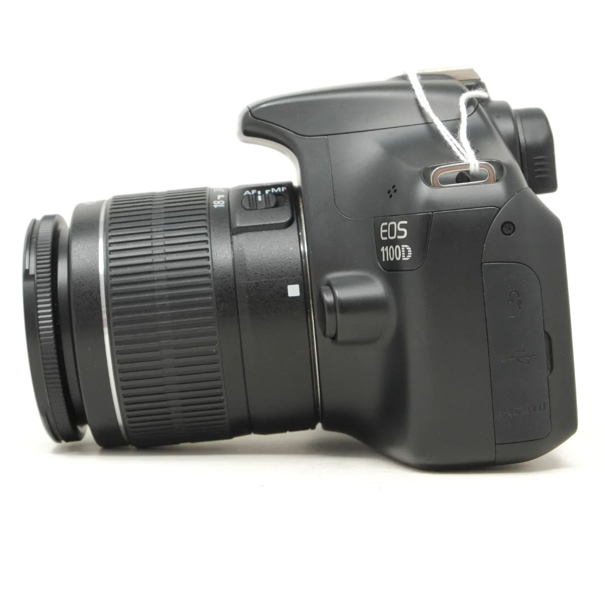 Used Canon EOS 1100D DSLR with 18-55mm lens - side angle