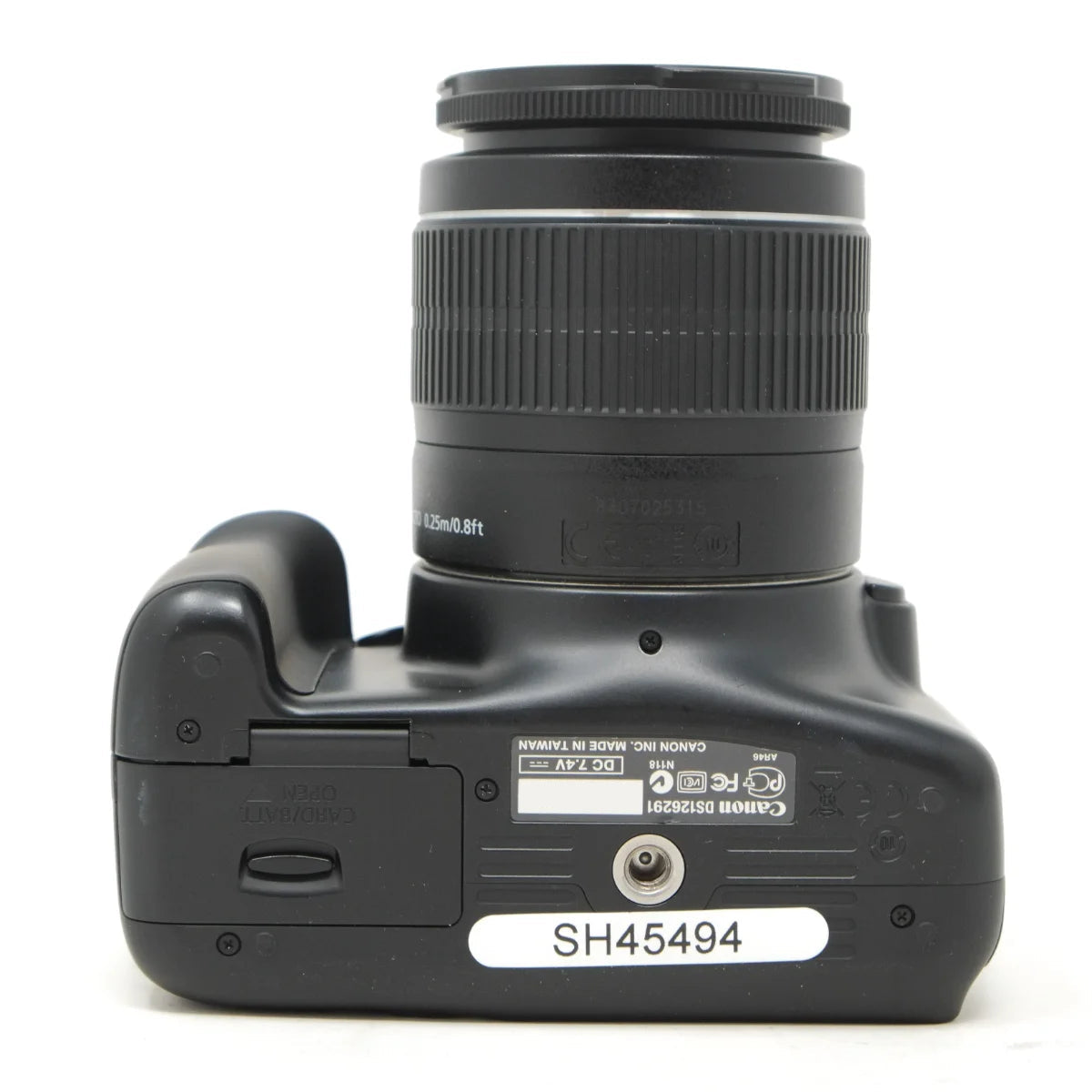 Used Canon EOS 1100D DSLR with 18-55mm lens - bottom angle